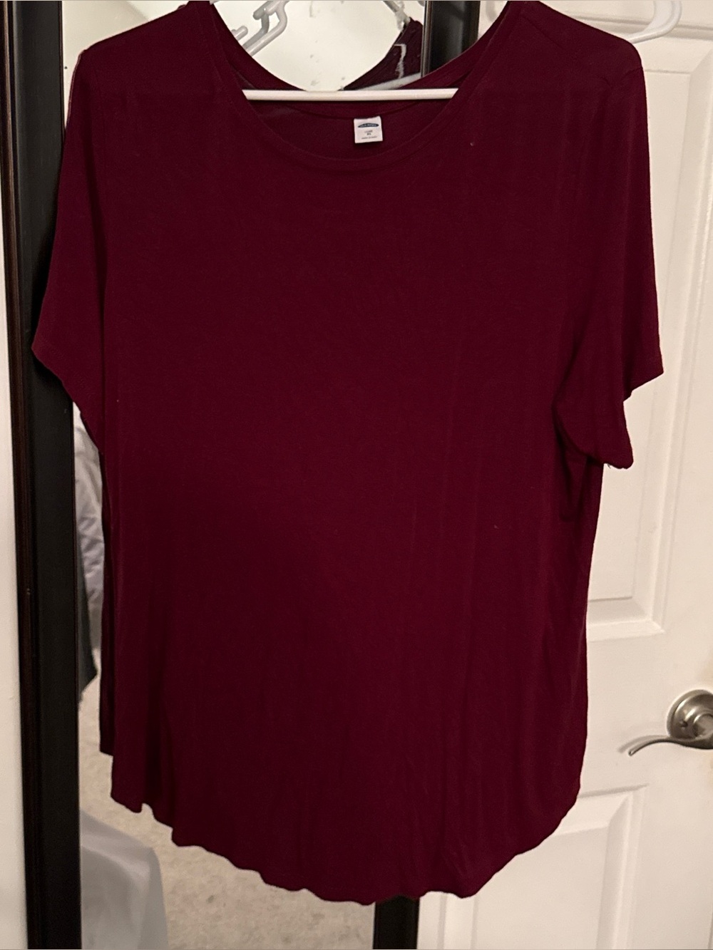 Old Navy Womens Luxe Maroon / Burgundy Short Sleeve Top XL